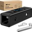 Nilight Trailer Hitch Receiver Adapter Reducer Sleeve 2 to 1-1/4 Inch with 5/8" Hitch Pin and Clip Hitches Towing Accessories for Tractor Bucket RV UTV Truck Bike Rack Cargo Carriers Carbon Steel