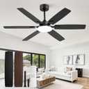 Fanbulous 52 Inch Ceiling Fans with Lights, Indoor/Outdoor Modern Ceiling Fan with Reversible Blade And 2 Rods, Quiet DC Motor, 3CCT & 6-Speed Remote Control, Dual Finish Blade for Living Room/Bedroom