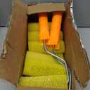 12 Pcs Textured Paint Roller Covers with 2 Frames Set, 4 inch 3 Textures Foam Drywall Texture Paint Rollers, House Paint Roller Covers for Art Painting Walls Ceilings