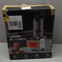 Cold Press Juicer, Wide Feed Chute Juicer Machines, Stainless Steel Slow Masticating Juicers Easy to Clean, Vegetables & Fruits Juice Extractor, High Juice Yield, Gray Knob