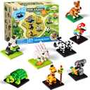 FUN LITTLE TOYS Mini Animal Building Blocks 12 Pack, No Duplicates, Individually Boxed Zoo Sets for Kids 6-12, Party Favors, Classroom Prizes, Goodie Bag Stuffers & Easter Egg Fillers
