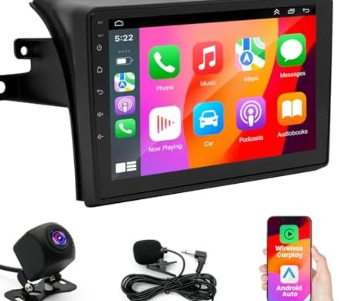 Android 14 Car Stereo Radio for Toyota Sienna 2004-2010, 4+64G 9" IPS HD Touch Screen Sienna Radio with Wireless CarPlay & Android Auto/Bluetooth/WiFi/GPS/Mirror Link/FM/SWC/Backup Camera/Mic