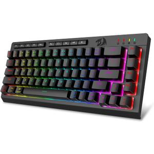 Redragon Portable Wireless Gaming Keyboard, Bluetooth/2.4GHz/USB-C Wired, RGB Backlit, 60% Mini Quiet Macro Membrane Keyboard, Rechargeable 4000mAh Battery, Anti-Ghosting for Win/MAC