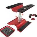 RC Car Work Stand Aluminum Repair Workstation 360 Degree Rotation Lift Lower w/Screw Tray for 1/10 1/12 1/16 Scale Traxxas TRX4 Axial Arrma Redcat Losi RC Crawler Monster Truck Buggy (Red)