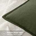 MIULEE Decorative Linen Euro Sham Pillow Covers 26x26 Dark Olive Green Boho Farmhouse Neutral Spring Couch Throw Pillows for Bed Pack of 2 Accent Modern Pillowcase Sofa Livingroom Home Decor