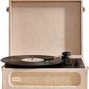 Arkrocket Coryphaeus Vinyl Record Player 3-Speed Bluetooth Input and Output Built-in Speakers with Magnetic Cartridge Auto Off (Flora Engraved)