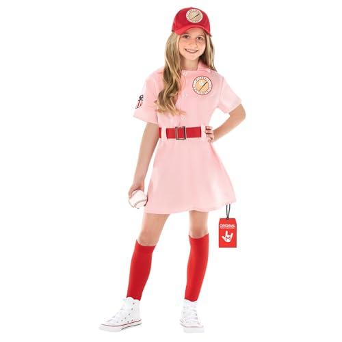 Morph - Pink Baseball Costume For Kids, Baseball Player Costume, Softball Halloween Costumes For Girls, Movie Character Halloween Costumes For Girls And Toddler, 4-6 Years, Medium