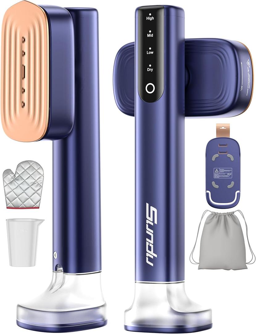 Steamer Iron for Clothes, Portable 2 In 1 Travel Handheld Garment Steamer,20 Minutes of Continuous Steam,100ml Water Tank,Steamer Ironing Gloves,1000W Light Steam Iron for Travel and Home