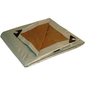10' x 12' Foremost Tarp 21012 Silver/Brown Dry Top Silver Brown 10-Mil Heavy Duty Reversible Tarp