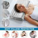 Breling 2 Pcs Silk Pillowcase for Memory Foam Neck Satin Pillow Case for Contoured Support Headrest Wave Shape Soft Smooth Headrest Cover (Light Gray)