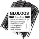 6 inch 25 Pack Black Galvanized Landscape Staples 11 Gauge Garden Stakes Pins Anti-Rust Ground Stakes U-Shaped Tent Stakes are Used for Weed Barrier, Irrigation Tubing, Yard Lawn, Landscape Fabric