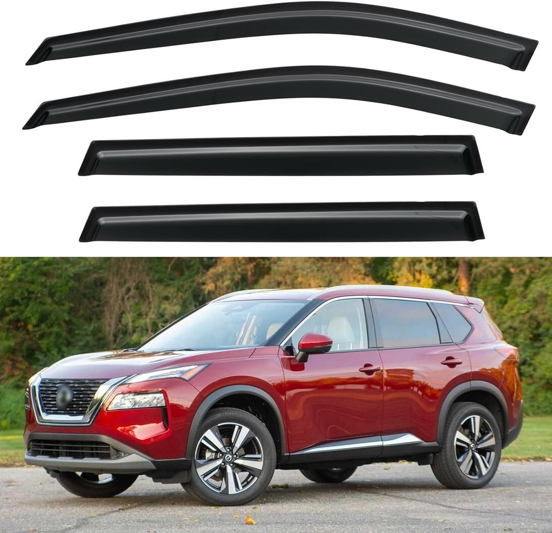 Window Visors Rain Guards for 2021-2026 Nissan Rogue, Out-Channel Window Vent Wind Deflectors Visors Shades for 21-26 Rogue (Not for Nissan Rogue Sport & Select)