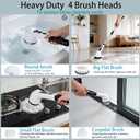 Electric Spin Scrubber Cordless Power Cleaning Brush with 8 Brush Heads Extendable Handle 3 Adjustable Size 2 Speeds IPX7 Waterproof for Bathroom and Kitchen