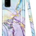 JIAXIUFEN Galaxy S20 Case Gold Sparkle Glitter Marble Slim Shockproof TPU Soft Rubber Silicone Cover Phone Case for Samsung Galaxy S20 5G 6.2 inch Purple Blue