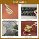 Straw Brush Cleaner with 304 Stainless Steel Handle,Straw Cleaner Brush Extra Long 12 Inch,Extra Wide 12mm Straw Cleaning Brush for Baby Bottles,Sippy Cups and Stanley Cups(6-Pack).