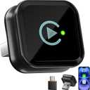 2-in-1 Wireless CarPlay & Android Auto Adapter 2026 - Aluminum Wireless Car Play Dongle for Factory Wired Cars, 5.8GHz 5G WiFi No Lag, Plug and Play Auto Connect for iPhone iOS & Android (Black)