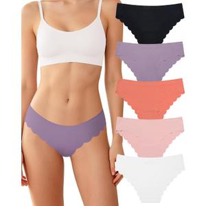 LEVAO Seamless Underwear for Women, No Show Invisibles Panties 5 Pack  (XXL)
