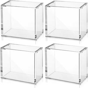 4 PCS Acrylic Display Case Compatible with PKMN Booster Boxes, Stackable 5mm Thick Booster Box Case Display Protectors Booster Box Storage for Cards Collectors
