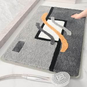 Ultra Absorbent Bath Mat Non Slip and Machine Wash Bathroom Rug Thick Fluffy Bath Carpet for Shower, Bedroom and Kitchen (24"x16", Gray) 