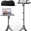 Projector Stand Tripod Adjustable Height 26" to 56", Foldable Laptop Tripod Stand with Mouse Tray, Portable Laptop Floor Stand, Stable Podium Stands for Office, Home, Stage, Studio, DJ