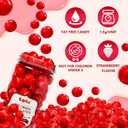 2 x Crunchy Freeze Dried Candies Ball, Freeze-Dried Strawberry Yogurt Crunch Bombs, Red & White Swirl Candy with Tart & Sweet Kick - Shattering Crunchy Snacks for Kids & Adults - 7oz Reusable Jar