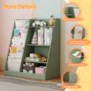 2-IN-1 Kids Bookshelf and Toy Storage Organizer for Baby and Toddle, Green, 31.5" L x 15.74" W x 35.43" H