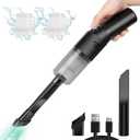 Portable Mini Car Vacuum Cleaner, High Power Cordless(400g) Handheld Rechargeable Vacuum Cleaner for Desk V06 (Black)