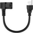 2 x 1-Feet Nema 5-15P to IEC 320 C13 Right Angled Power Cord,US 3-Prong Male to Right Angle IEC Female AC Power Cord