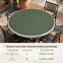 Round Fitted Tablecloth with Elastic Edge Waterproof Wipeable Table Cover for Indoor Kitchen & Dining Room Circle Table Cloth, Fits 36"-44" / 45"-56" Round Tables