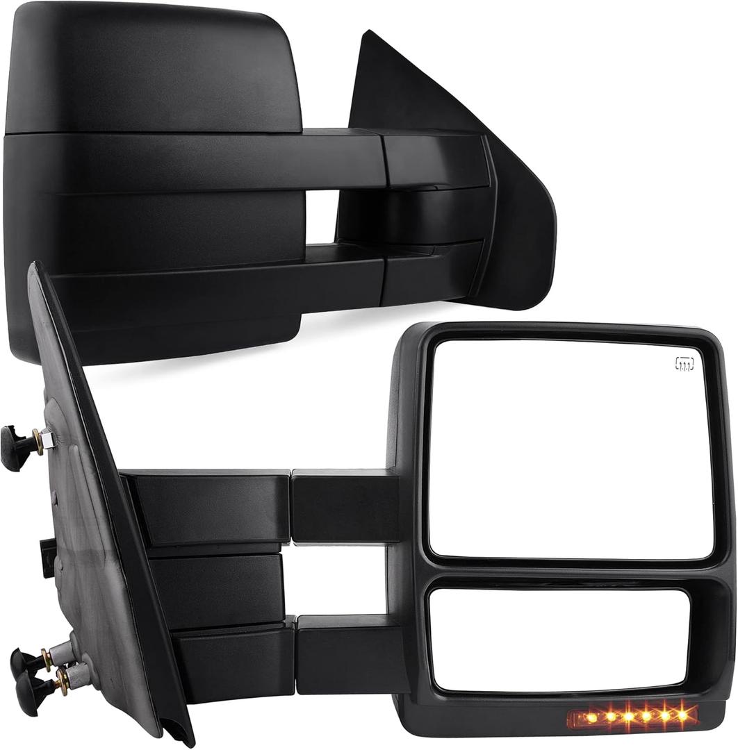 YITAMOTOR Towing Mirrors Compatible with Ford 2004-2006 F150 Series Pickup Power Heated LED Turn Signal Puddle Light Tow Mirrors