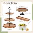 Havawish 7 Pcs Wood Dessert Table Display Set, 3 Tier Wooden Cupcake Stand Round Cake Stand Rectangular Serving Tray Platter for Display Tea Party Wedding Farmhouse(Natural Color)
