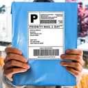 POLYSELLS 50 pcs 24x24 Inches Blue Poly Mailers Shipping Envelopes, Strong Adhesive Sealing, Waterproof, and Tear-resistant Postal Mailing Bags for Clothing, Books, and Accessories