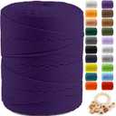 Macrame Cotton Cord 4mm x 547yds, ZUEXT Natural Handmade Dark Violet Purple Braided Cords 4 Strands Knitted Rope String for Craft Wall Hanging Weaving Tapestry Dream Catchers Hanger DIY Gift (500m)