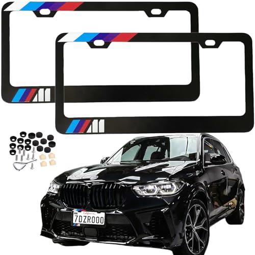 License Plate Frames Cover Compatible with BMW License Plate (3 Color Sport) Front and Back 2 Pcs Pack, Aluminum Frame Holder new2