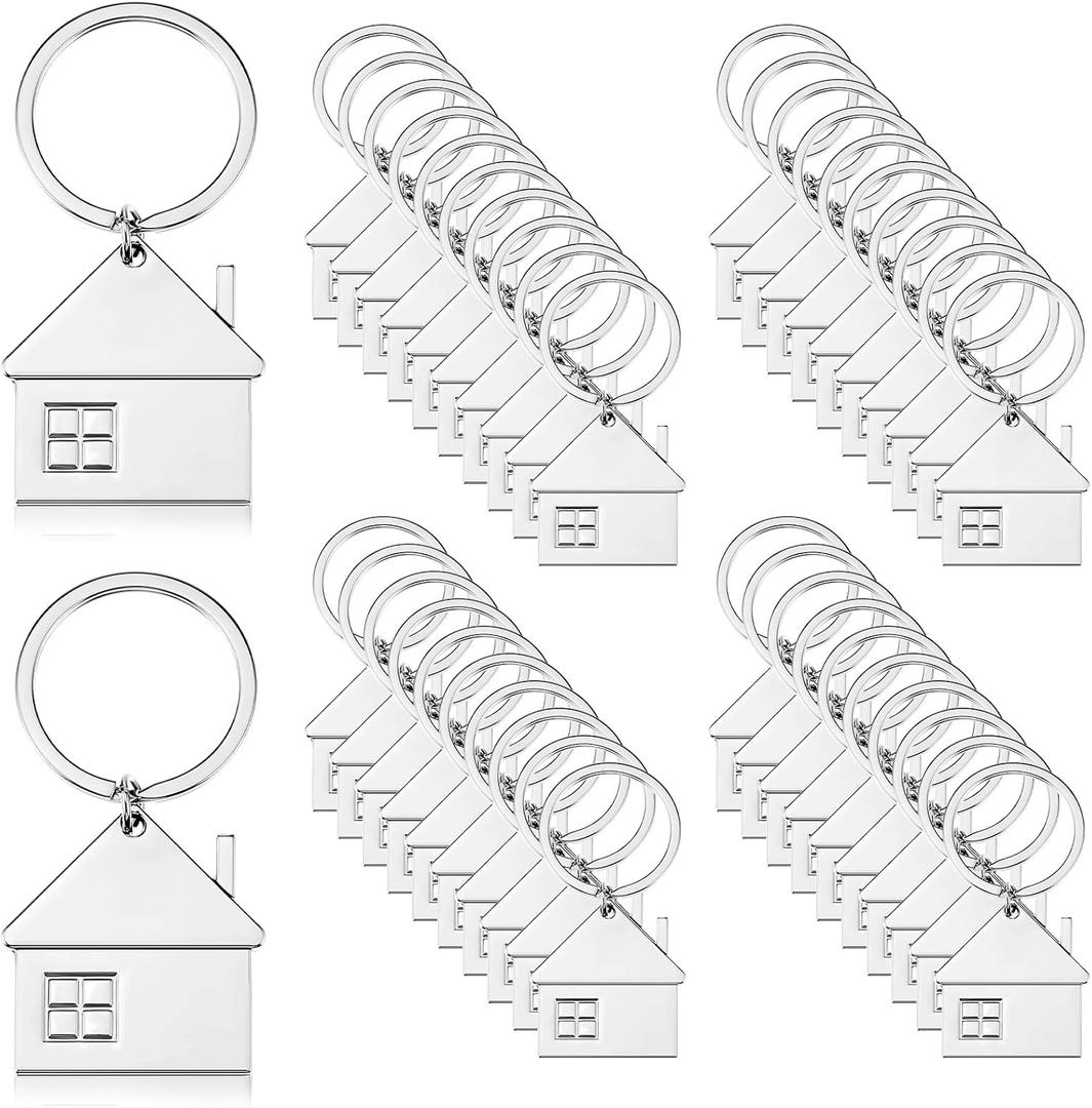 Taiyin House Key Chain House Shaped Pendant Keychains Home Keychain Set Cute Home with Window Key Charm Metal Keyring Gift