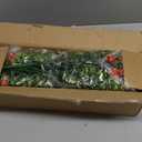 10 Bundles Artificial Fake Flowers, Faux Outdoor Plastic Plants UV Resistant Shrubs Outside Indoor Decorations (Red-Eucalyptus)