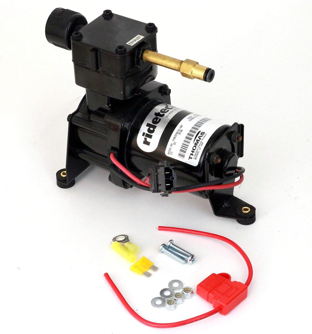 Ridetech 31920002 Thomas Oilless 150 PSI 12v Universal Air Compressor Kit - Car & Truck Air Spring/Air Ride Suspension - 319CDC50/12 Model, High-Efficiency & Heavy-Duty, Quiet/Low Noise Vibration