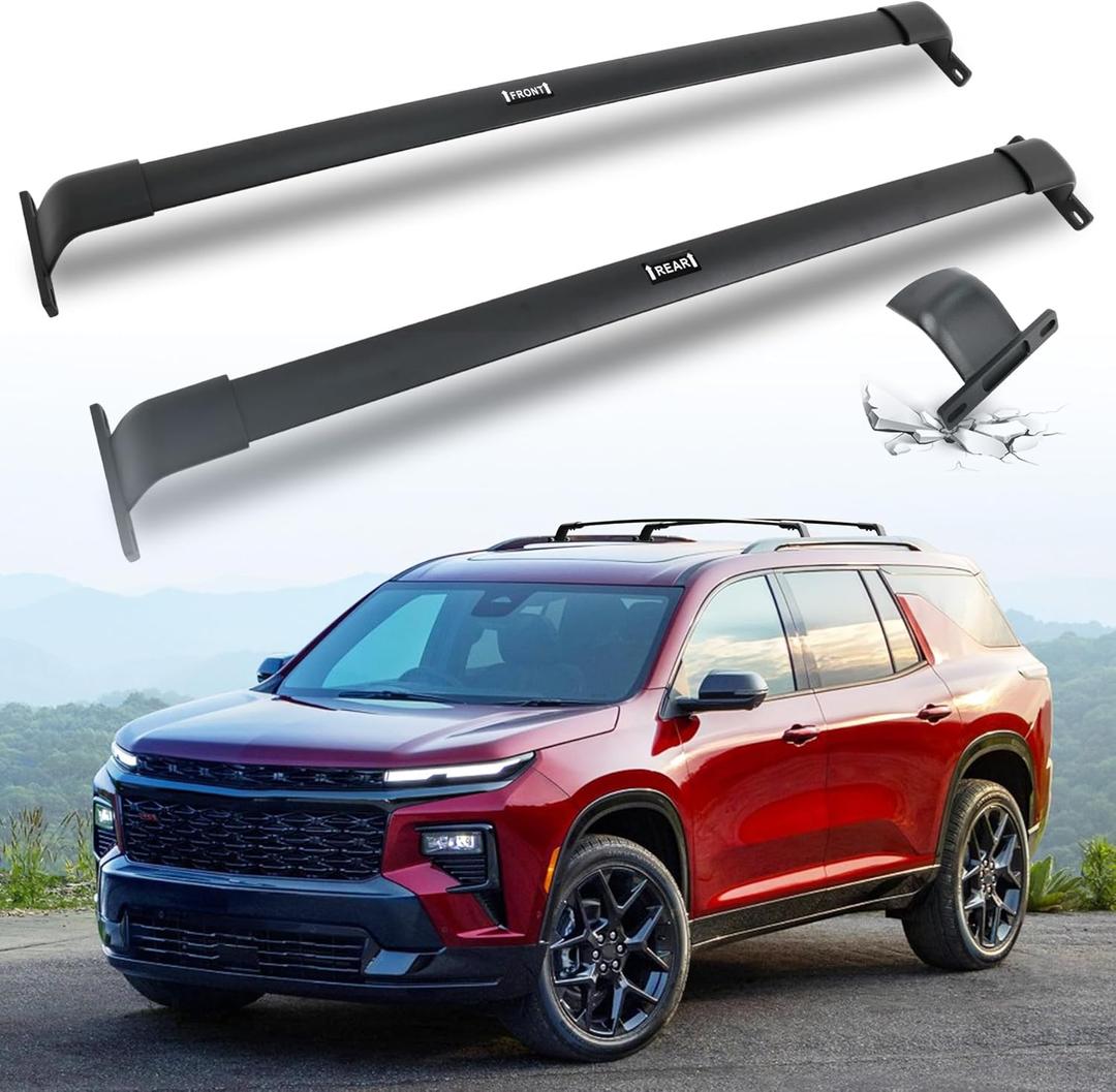 Snailfly Roof Rack Cross Bars Fit for 2022-2026 Chevrolet Traverse, Easy Install & Disassemble Roof Rail Crossbars, 220 lbs All Aluminum Rooftop Accessories for Bike Kayak Skis Cargo Canoe