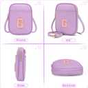 Toddler Purse Initial Crossbody Bags for Girls 3 Pockets PU Leather Cross Body Bag Crossbody Purse Handbag Personalized Preppy Teen Girl Gifts Trendy Stuff (Lavender G)