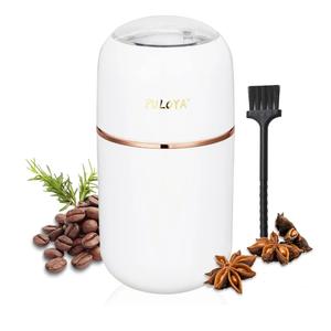 Coffee Grinder Electric for Beans, Spices, Herbs, Grains and Nuts, Stainless Steel Blades, 2.8 oz, White