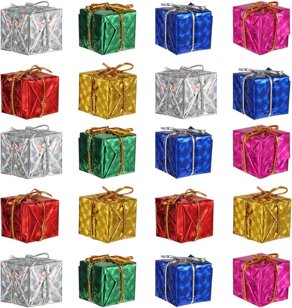 10 x Tinksky 24pcs Christmas Tree Small Gift Boxes Hanging Decorations Ornaments Party Favors (Random Color)
