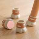 Cat Paw-Shape Chair Leg Protectors for Hardwood Floors and Furniture Feet,Silicone Chair Leg Caps to Prevent Floor from Scratches and Reduce Noise,Cute Chair Leg Pad with Felt Sliders,4Pcs/Pack