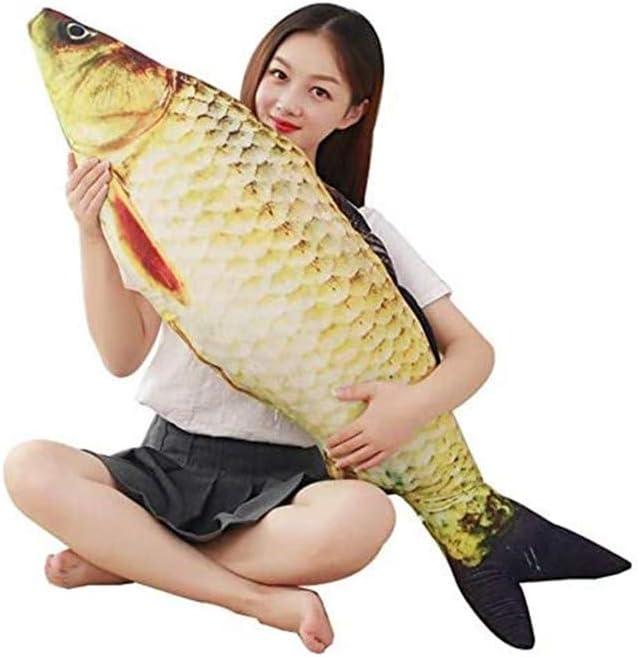 JULAN 3D Giant Soft Fish Cushion Pillow Carp Plush Pillow Stuffed Toy Throw Pillow for Home Decoration Gift Kids Pillow Stuffed Animal Toy (31inch/ 77cm)