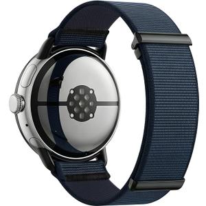 BlackPro Fabric Magnetic Bands Compatible with Google Pixel Watch 4/3/2/1 Band/Pixel Watch 4 Band 41mm 45mm, Nylon Sport Loop Strap for Pixel 3 Watch Band 45mm for Men Women (Dark Blue)