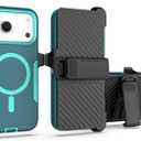 Designed for iPhone 17 Pro Max Case,Magnetic,Double Protection,Tough Durable,Compatible with MagSafe,Detachable Back Clip,Dustproof,No Fading,No Yellowing,Non-Slip,for Men Women,Blue