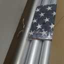 Upgraded 9 Gauge Heavy Duty Flag Pole Kit with 136 LED Ultra Bright Solar Light, 20FT 120 MPH Flagpole for Outside House in Ground, Bottom 3 mm Thick & 3 in Wide, 300D Thick Flag, Silver