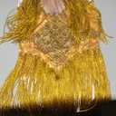 Sparkly Drag Queen Outfit Rhinestone Tassel Bodysuit Nightclub Show Stage Team Stretch Latin Jazz Salsa Dance Costumes , Golden , M