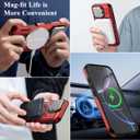 MMHUO for iPhone 16 Pro Case with Adjustable Camera Protector & Screen Protector,[Compatible with MagSafe] [Military Grade Protection] Shockproof Phone Case for iPhone 16 Pro,Red