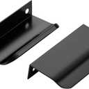 Ravinte Hardware 20 Pack Black Cabinet Handles, 3.15 Inch (80mm) Finger Edge Pulls, 2-1/2 Inch Hole Center, Finger Pulls for Cabinets