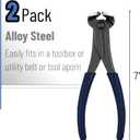 Bates- Nail Puller, 7 Inch, 2 Pack, Orange and Navy Blue, Nail Remover Tool, Cutting Pliers, Carpenter Tools, Staple Puller, End Cutting Pliers